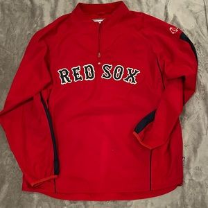 Authentic Majestic Red Sox Pull-over Windbreaker